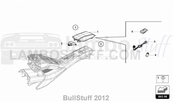 2017 Lamborghini HURACAN LP580-2 COUPE ARABIA STOWAGE COMPARTMENT (863.06.00)